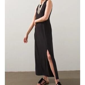 Chicos NEW Sleeveless Black Maxi Dress Slub Knit Size 3 Women's XL